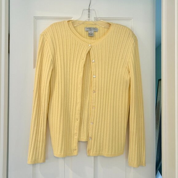 Sutton Studio Sweaters - Sutton Studio Women's Twin-Set Yellow Sweaters - Size S/M Petite